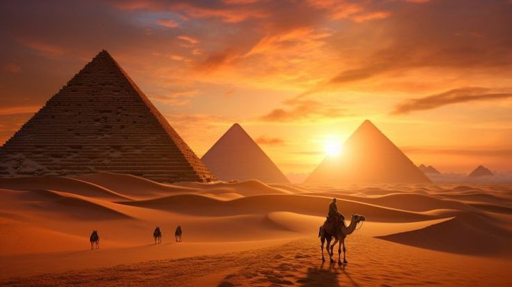 Pyramids of Giza in Cairo, Egypt